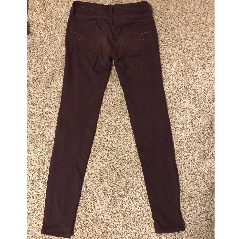 Dark Maroon American Eagle Jeggings
